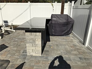 Nicolock Verona Granite city cambridge Old English onyx limestone Custom Bar BBQ Granite Top Patio Ledgestone Stone Ridge Westchester blend patio weber